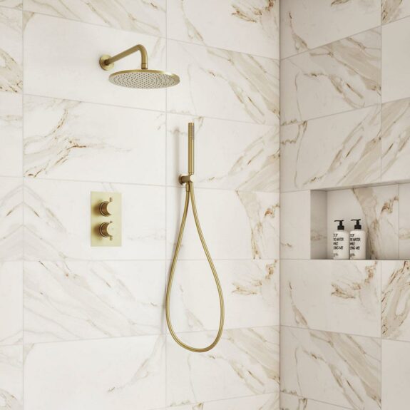 Brushed Brass Shower Kit 1 MyLife Bathrooms