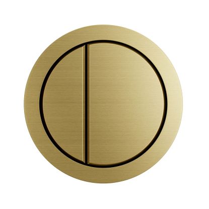 Solution Round Dual Flush Button Brushed Brass