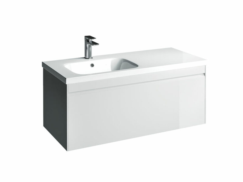Hampton 700mm 1 Drawer Wall Unit White | MyLife Bathrooms