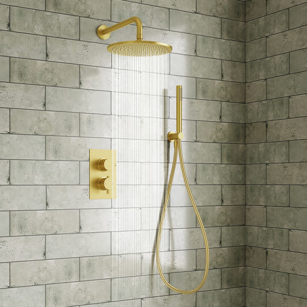 Brushed Brass Shower Kit 1 Mylife Bathrooms 7878