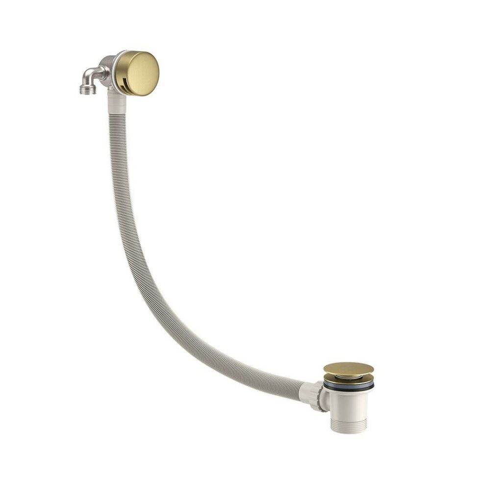 Round Overflow Bath Filler Brushed Brass MyLife Bathrooms