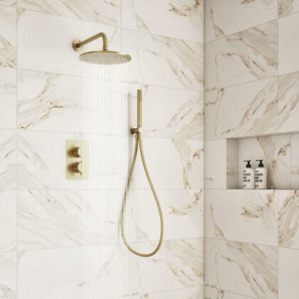 Brushed Brass Showers