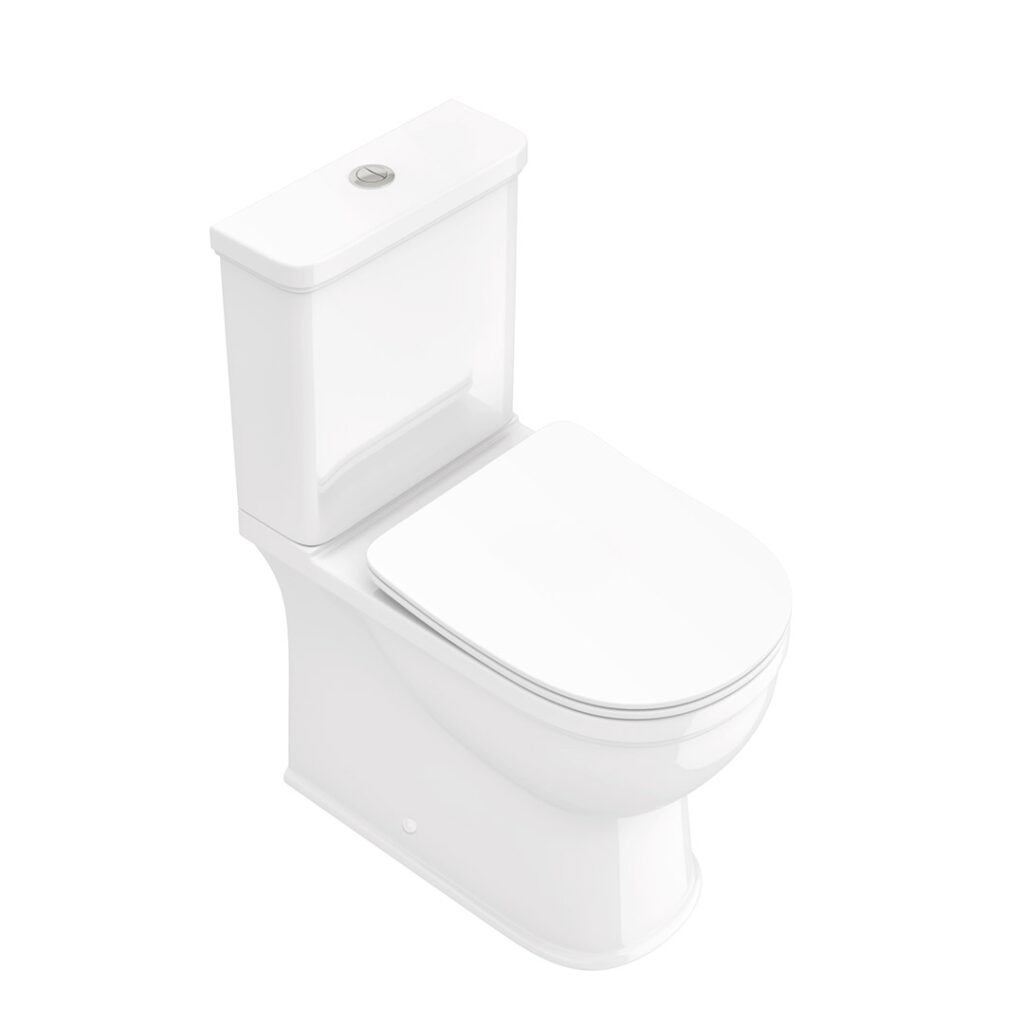 Farnham Fully Enclosed Toilet Pan, Cistern & Slim Soft Close Seat ...